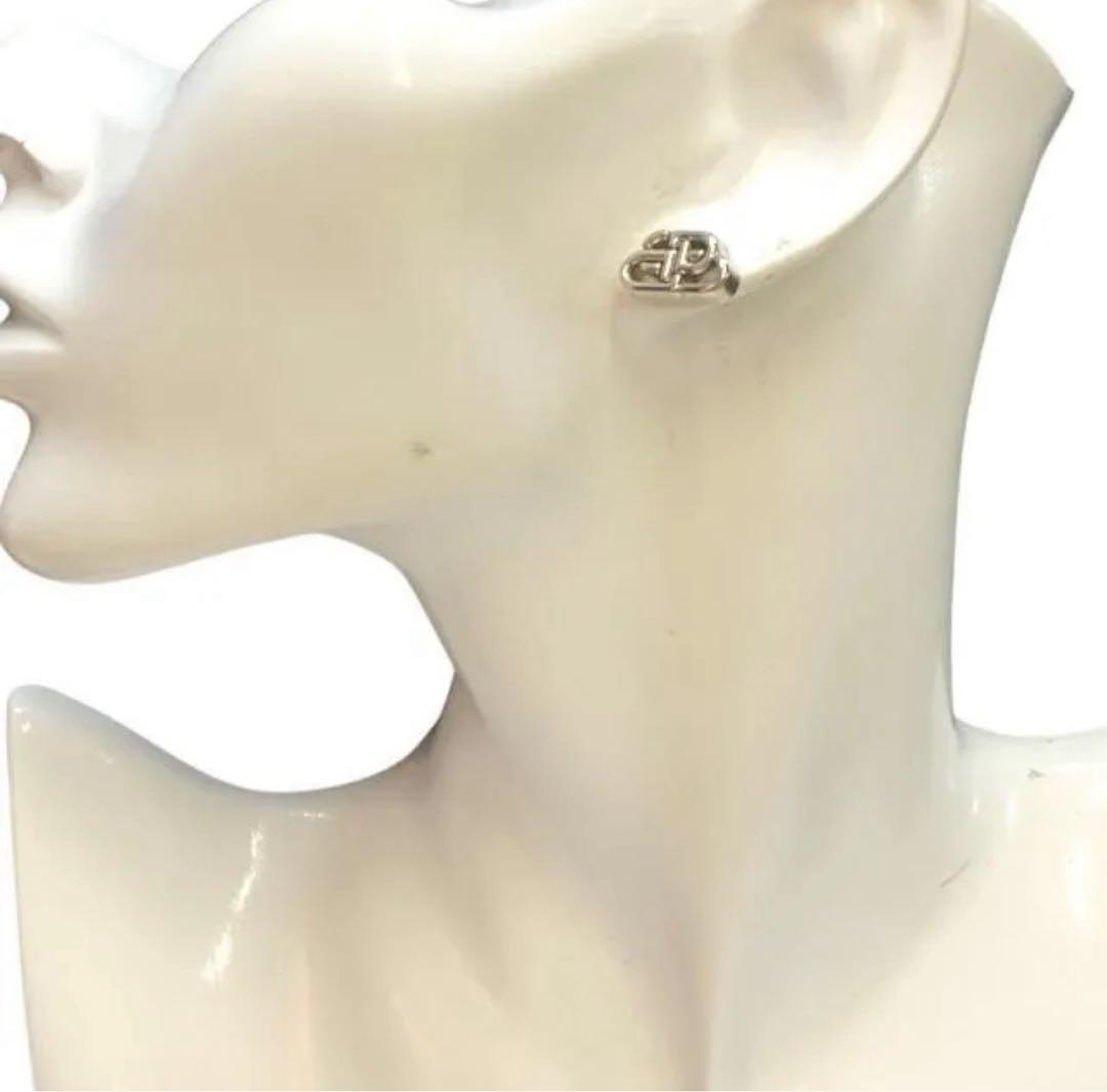 BALENCIAGA ピアス 両耳用 BBロゴ シルバー