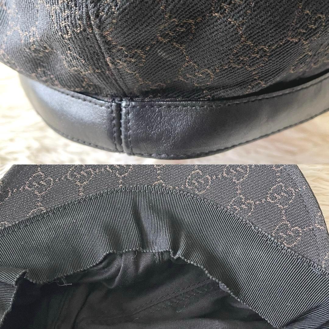 グッチ キャスケット GG柄 帽子 XL ブラック ブラウン イタリア　正規品