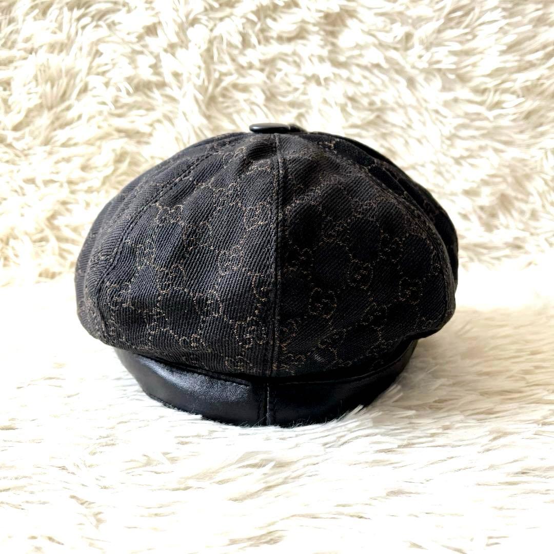 グッチ キャスケット GG柄 帽子 XL ブラック ブラウン イタリア　正規品