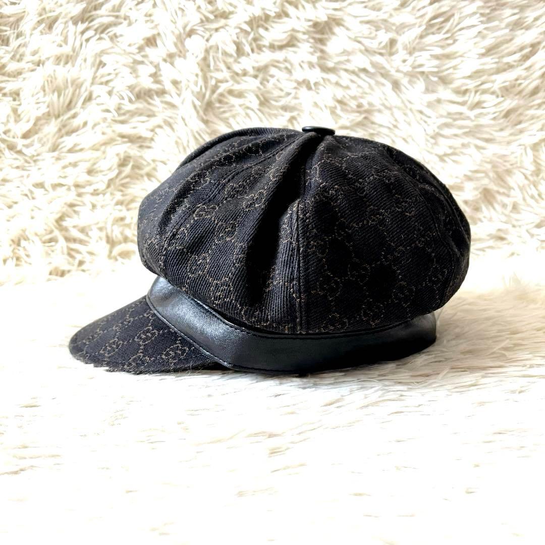 グッチ キャスケット GG柄 帽子 XL ブラック ブラウン イタリア　正規品