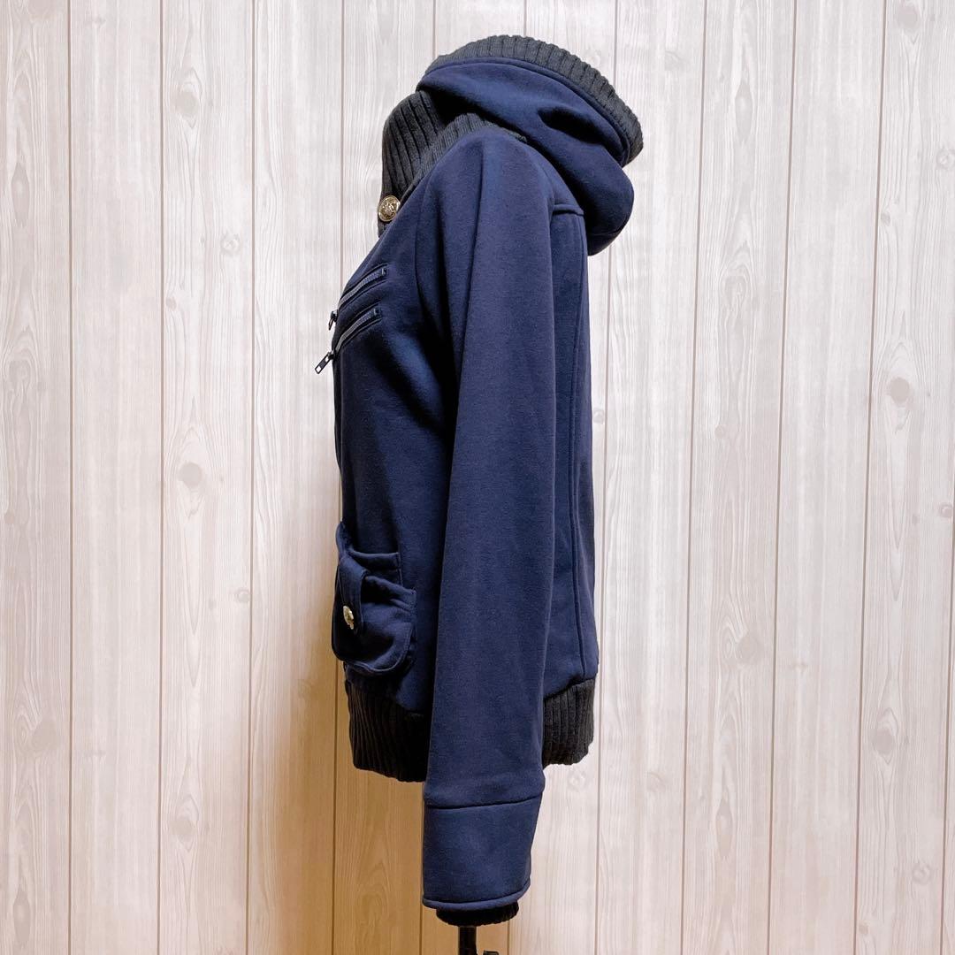 パーカー ブルゾン ネイビー 紺 平成ギャルy2k ダークコア お兄系 グランジ