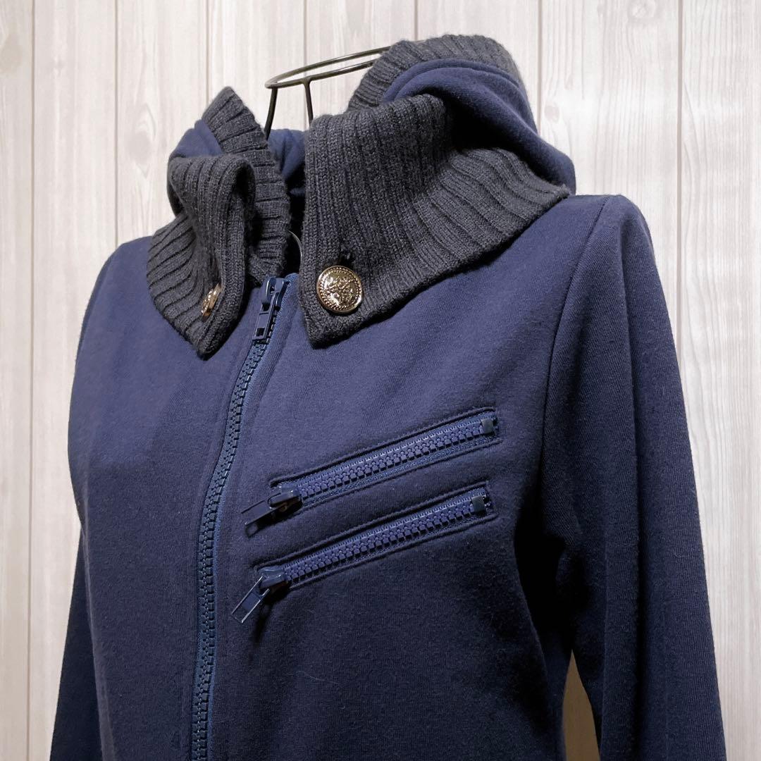 パーカー ブルゾン ネイビー 紺 平成ギャルy2k ダークコア お兄系 グランジ