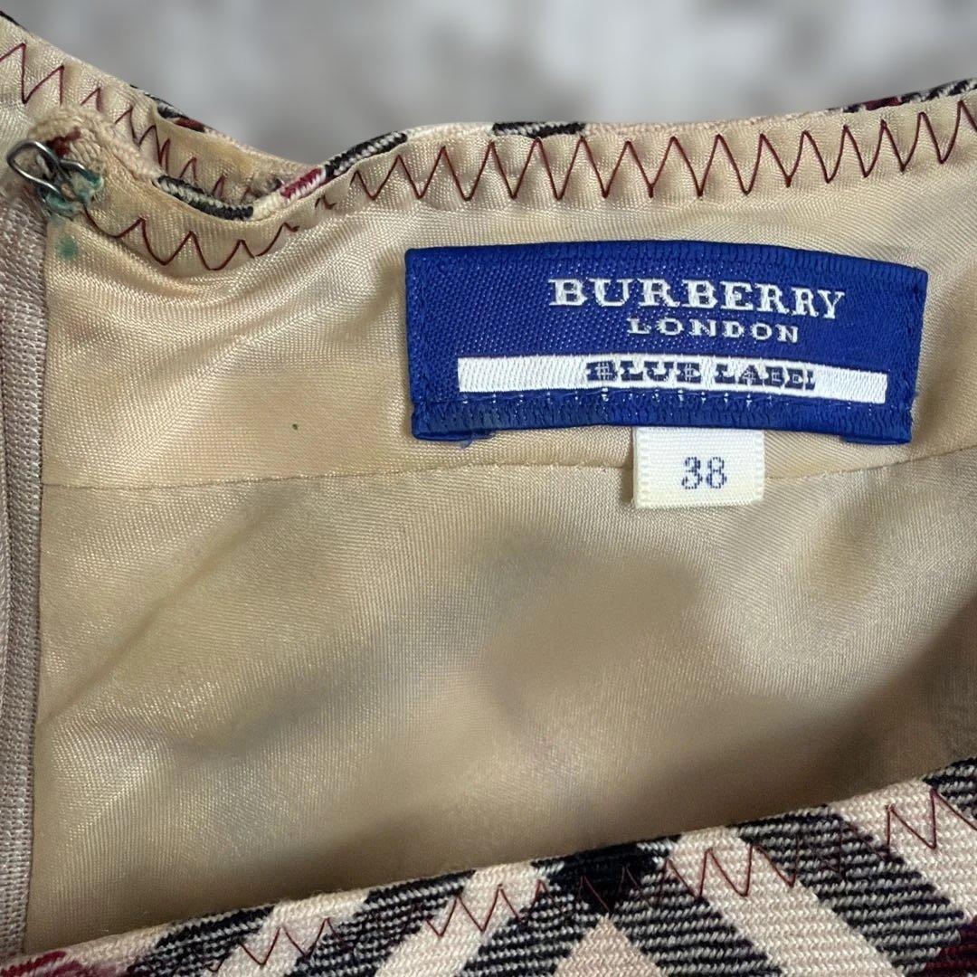 Burberry Blue labelチェック柄ノースリーブワンピース