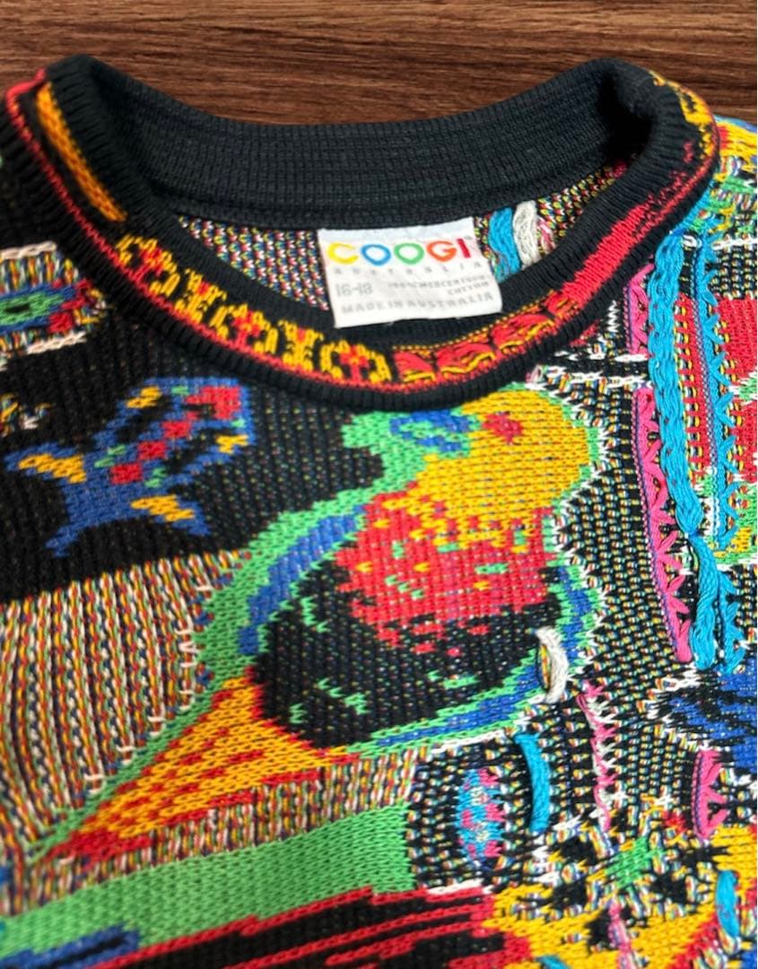 極美品 圧巻のバードデザイン 芸術 COOGI コットン ニットセーター M