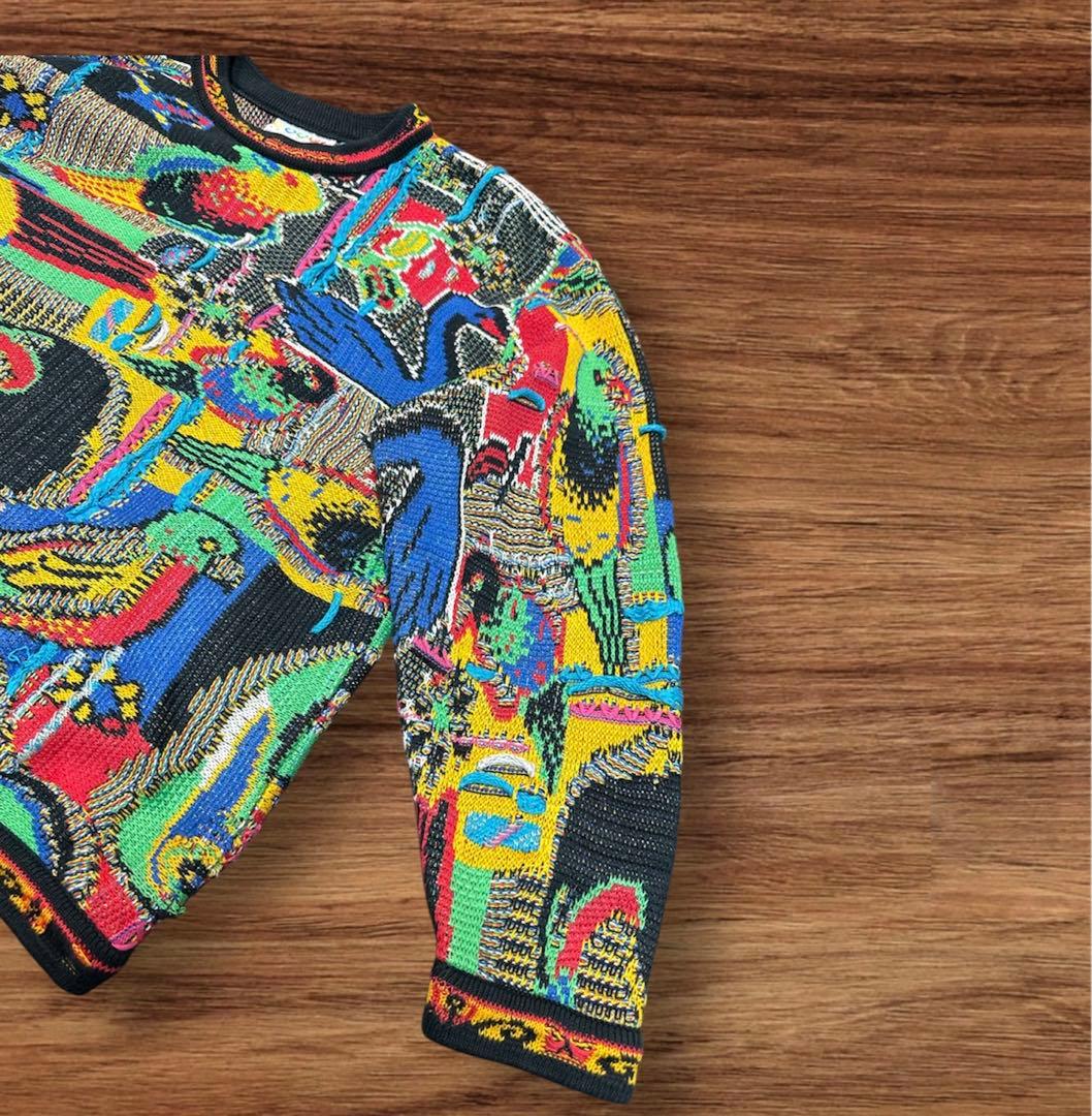 極美品 圧巻のバードデザイン 芸術 COOGI コットン ニットセーター M