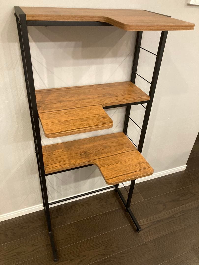 キャットタワー　本棚　収納棚　収納ラック　ブラウン　スチール