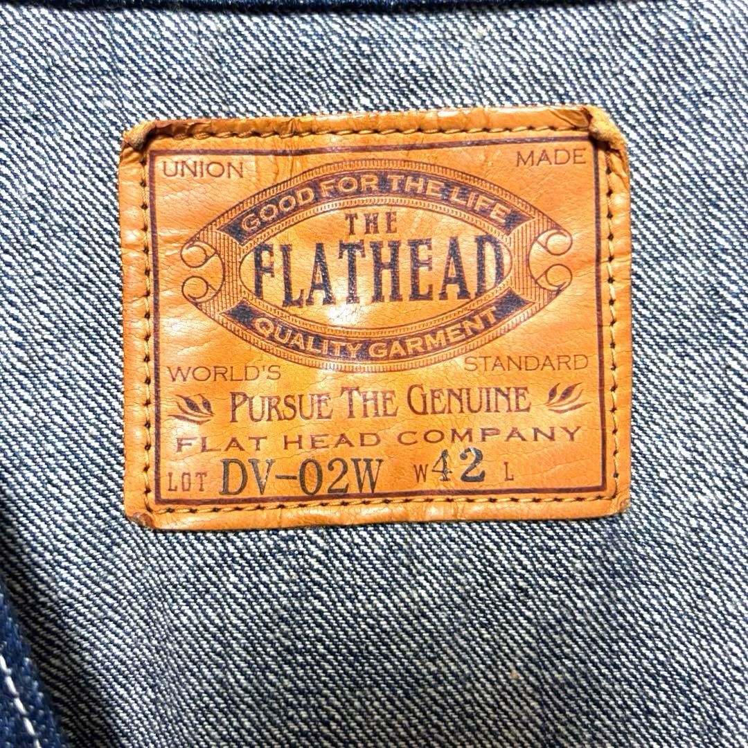 美品 THE FLATHEAD フラットヘッド 濃紺 デニム　ワークベスト XL