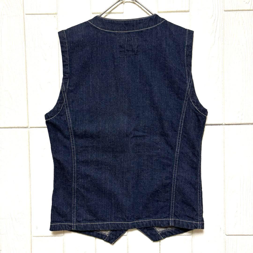 美品 THE FLATHEAD フラットヘッド 濃紺 デニム　ワークベスト XL