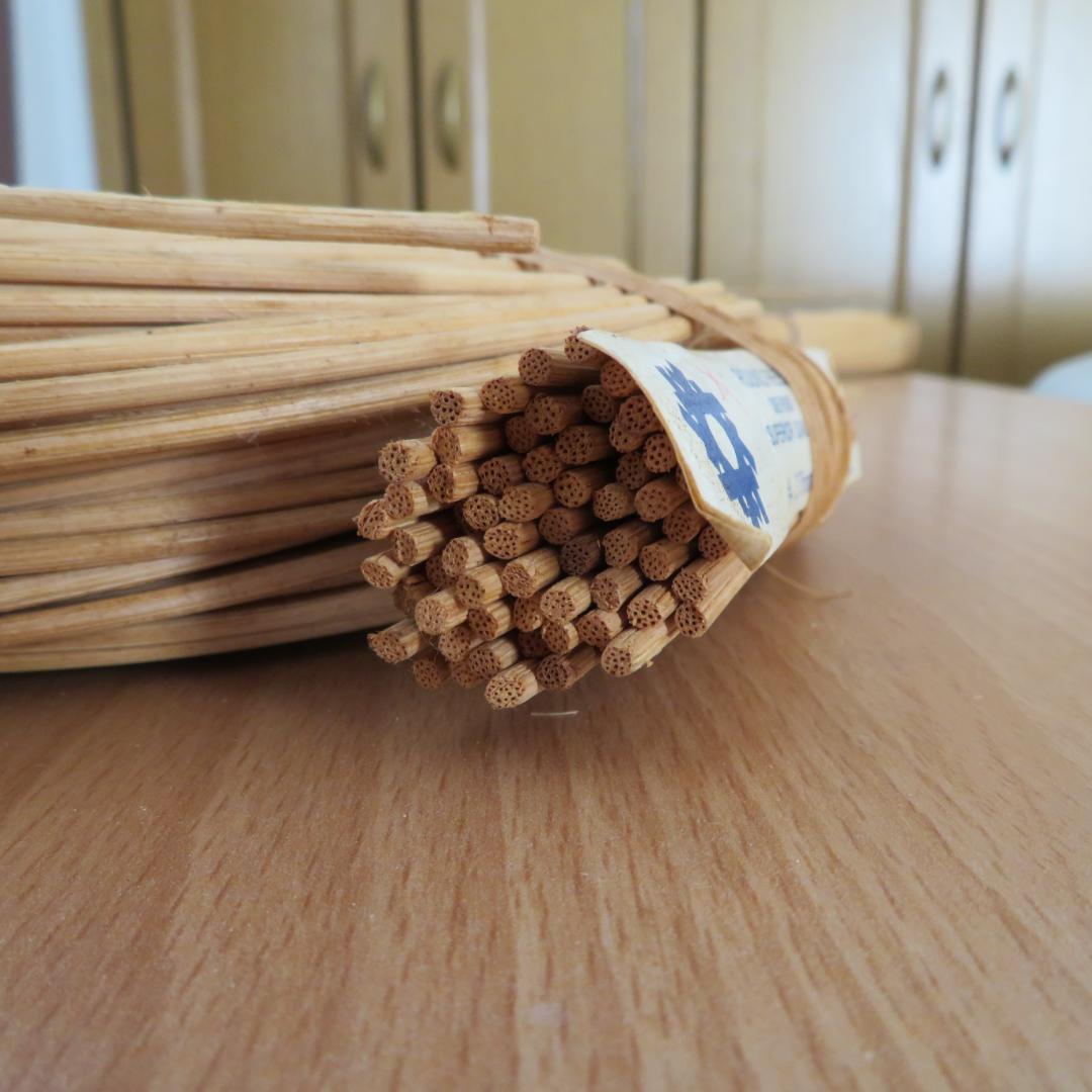 ①ハンドメイド　バスケット材料　リード　5点まとめて　約2,150g　木製かご籠