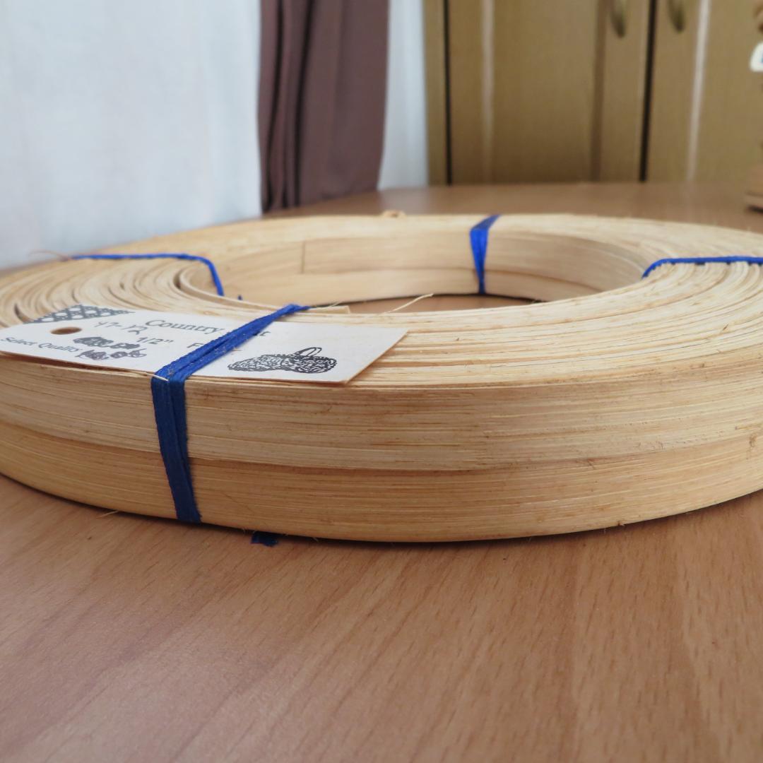 ①ハンドメイド　バスケット材料　リード　5点まとめて　約2,150g　木製かご籠