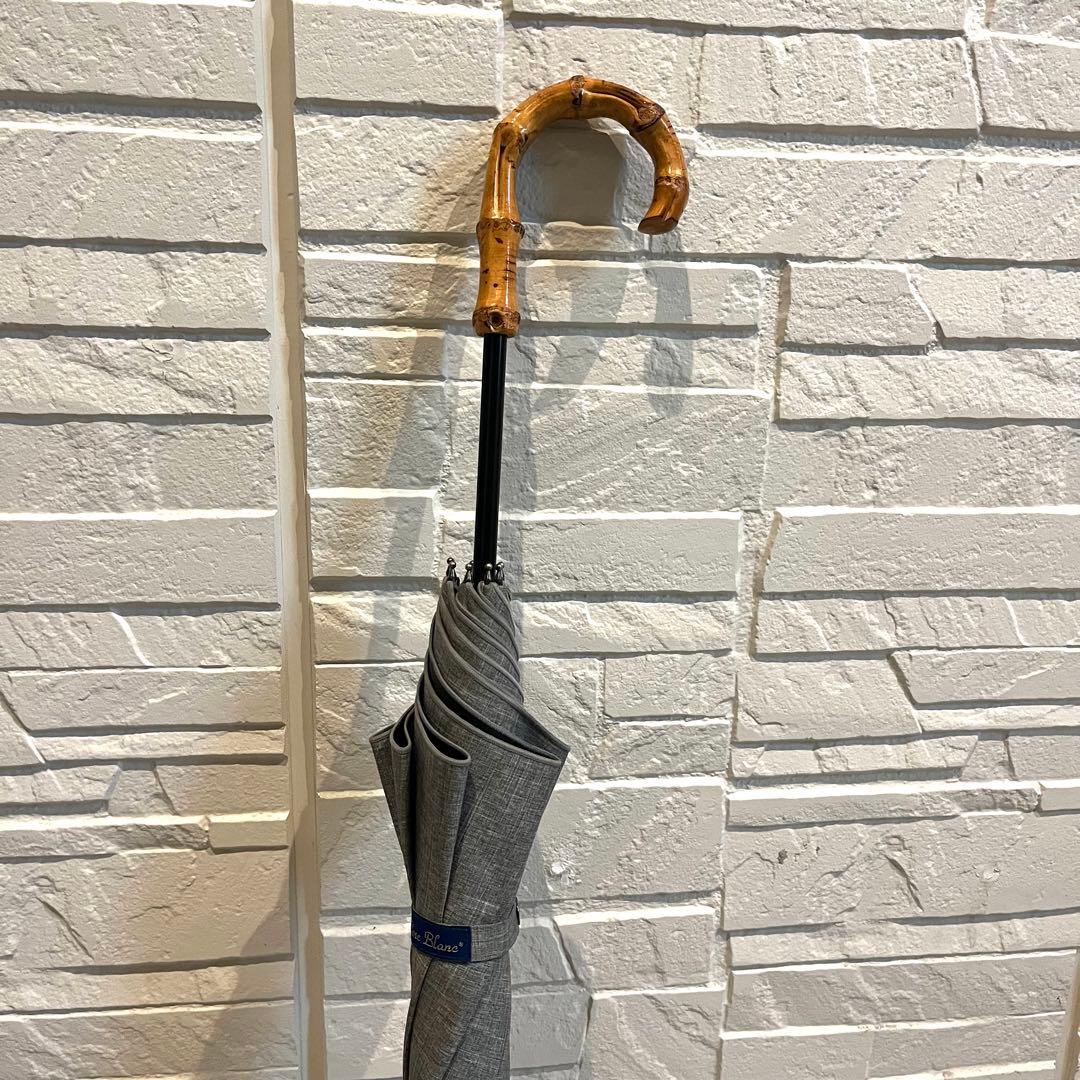 芦屋ロサブラン 完全遮光日傘 晴雨兼用 ミドル プレーン ダンガリー グレー