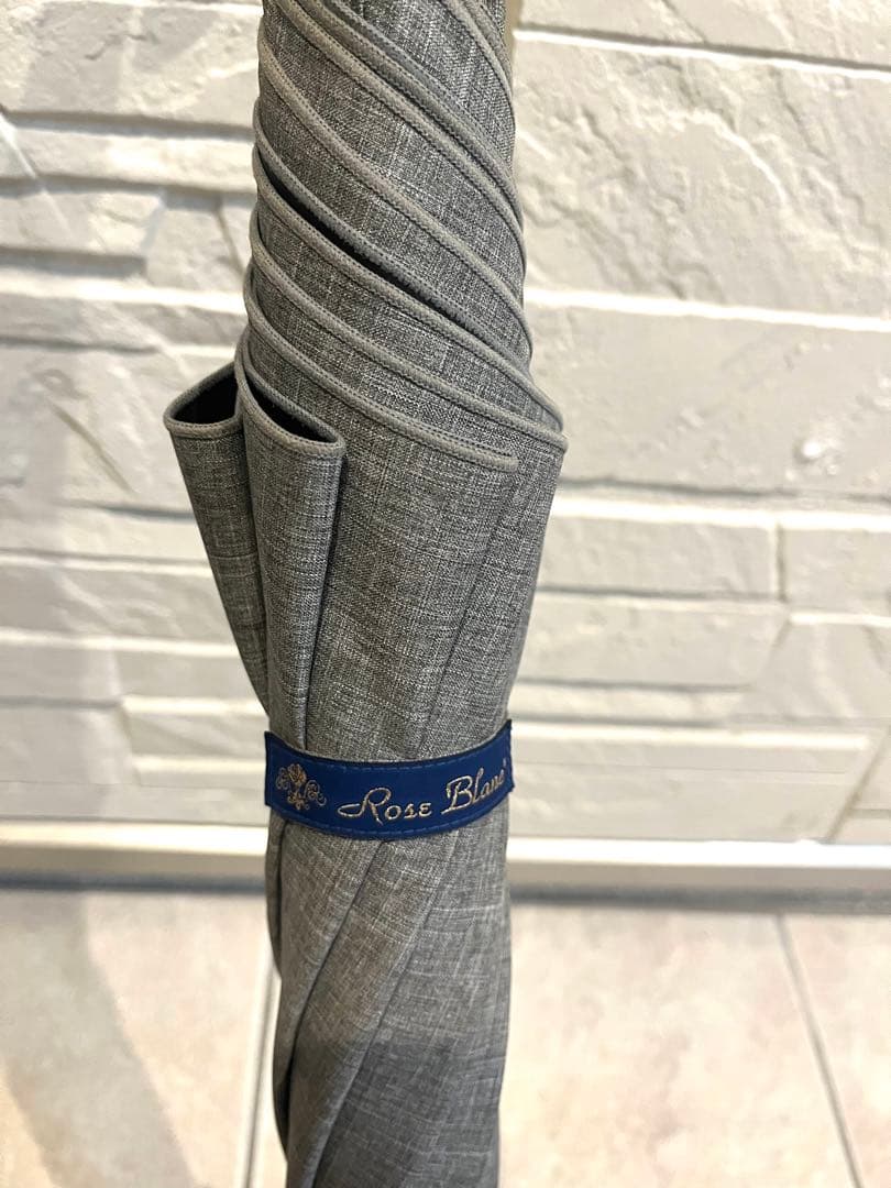 芦屋ロサブラン 完全遮光日傘 晴雨兼用 ミドル プレーン ダンガリー グレー