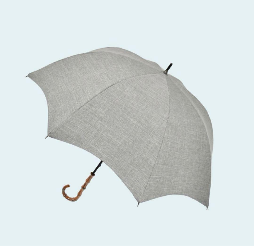 芦屋ロサブラン 完全遮光日傘 晴雨兼用 ミドル プレーン ダンガリー グレー