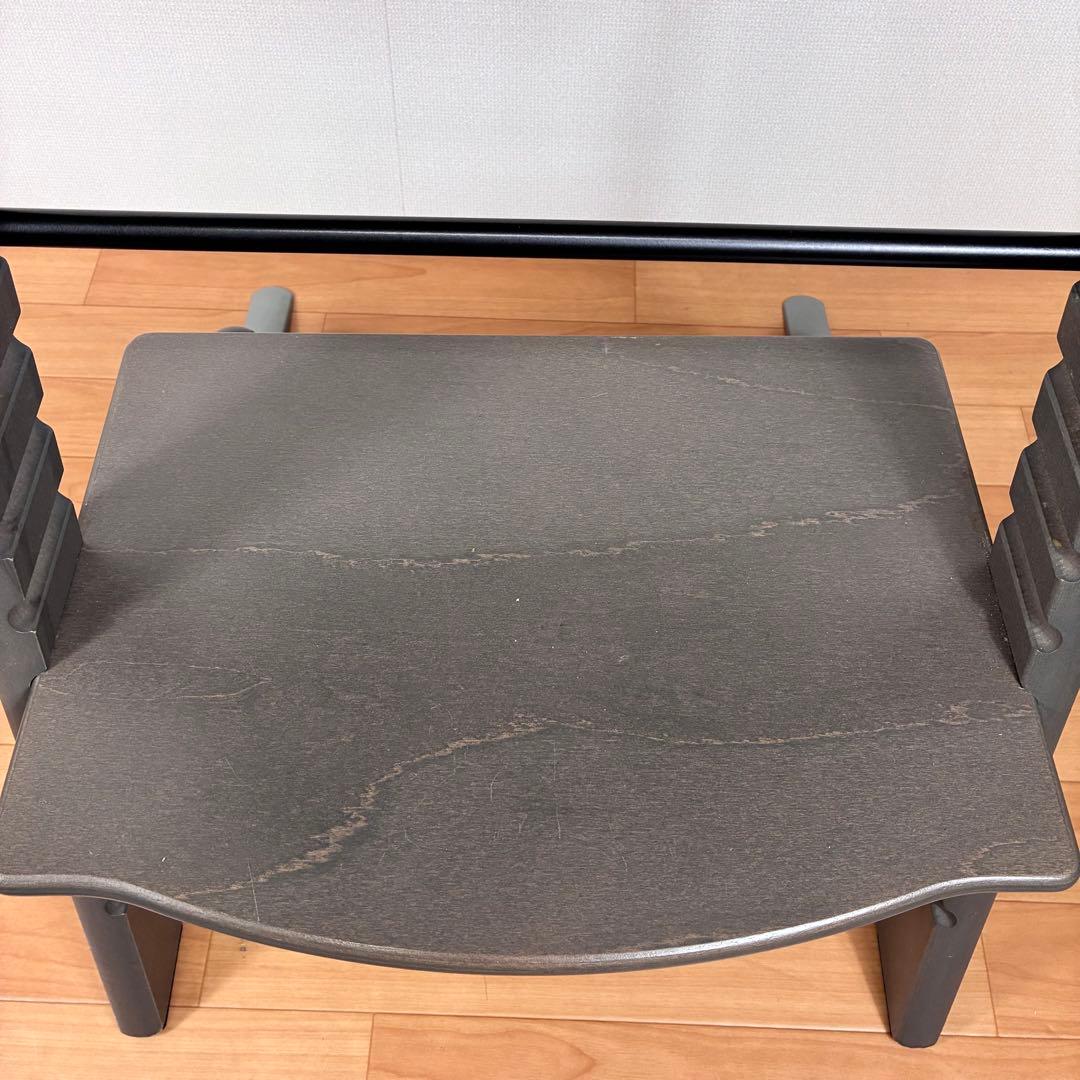 【美品】STOKKE トリップトラップ ヘイジーグレー ベビーセット付 S/N5