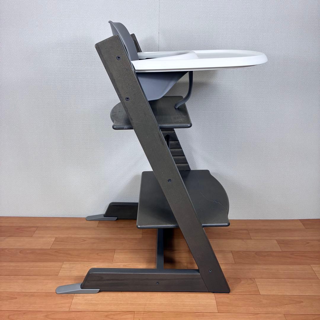 【美品】STOKKE トリップトラップ ヘイジーグレー ベビーセット付 S/N5
