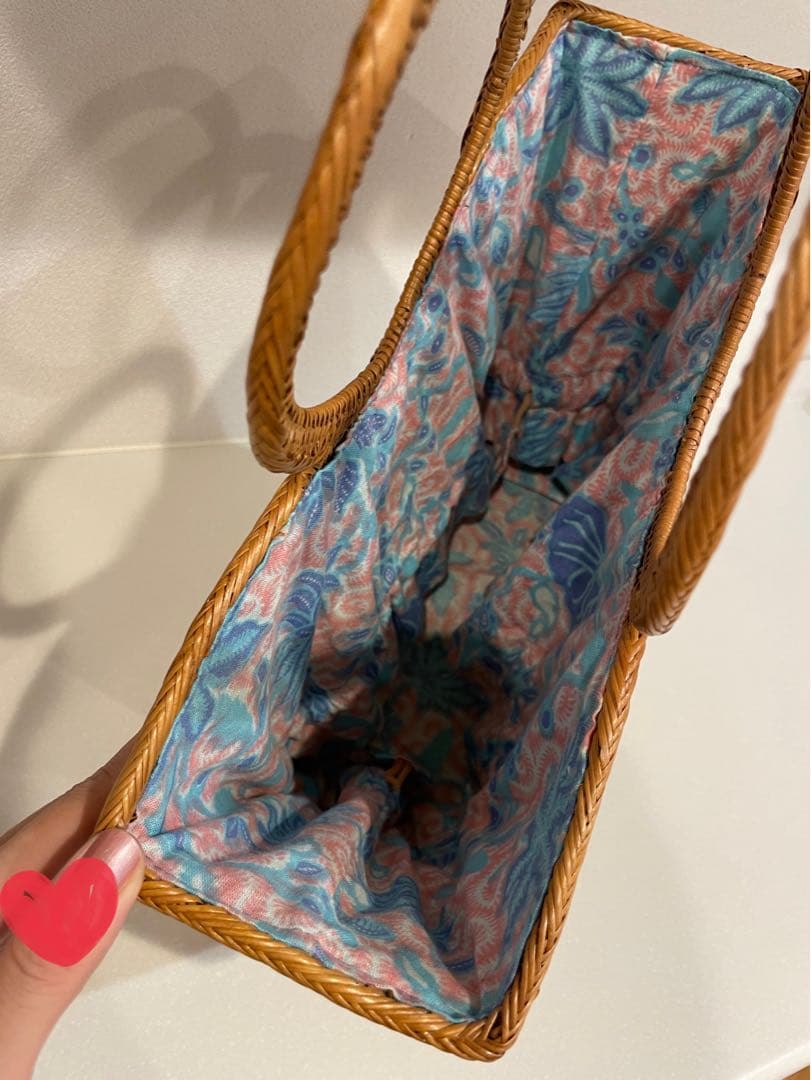 【未使用美品】インドネシア　バリ島　アシタバ　ASHITABA　カゴバッグ