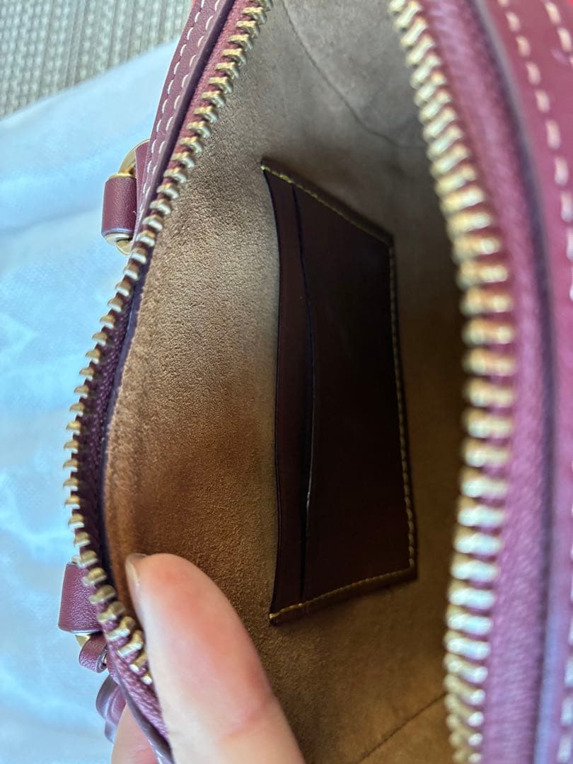 COACH オレンジ レザー ボストンハンドバッグ