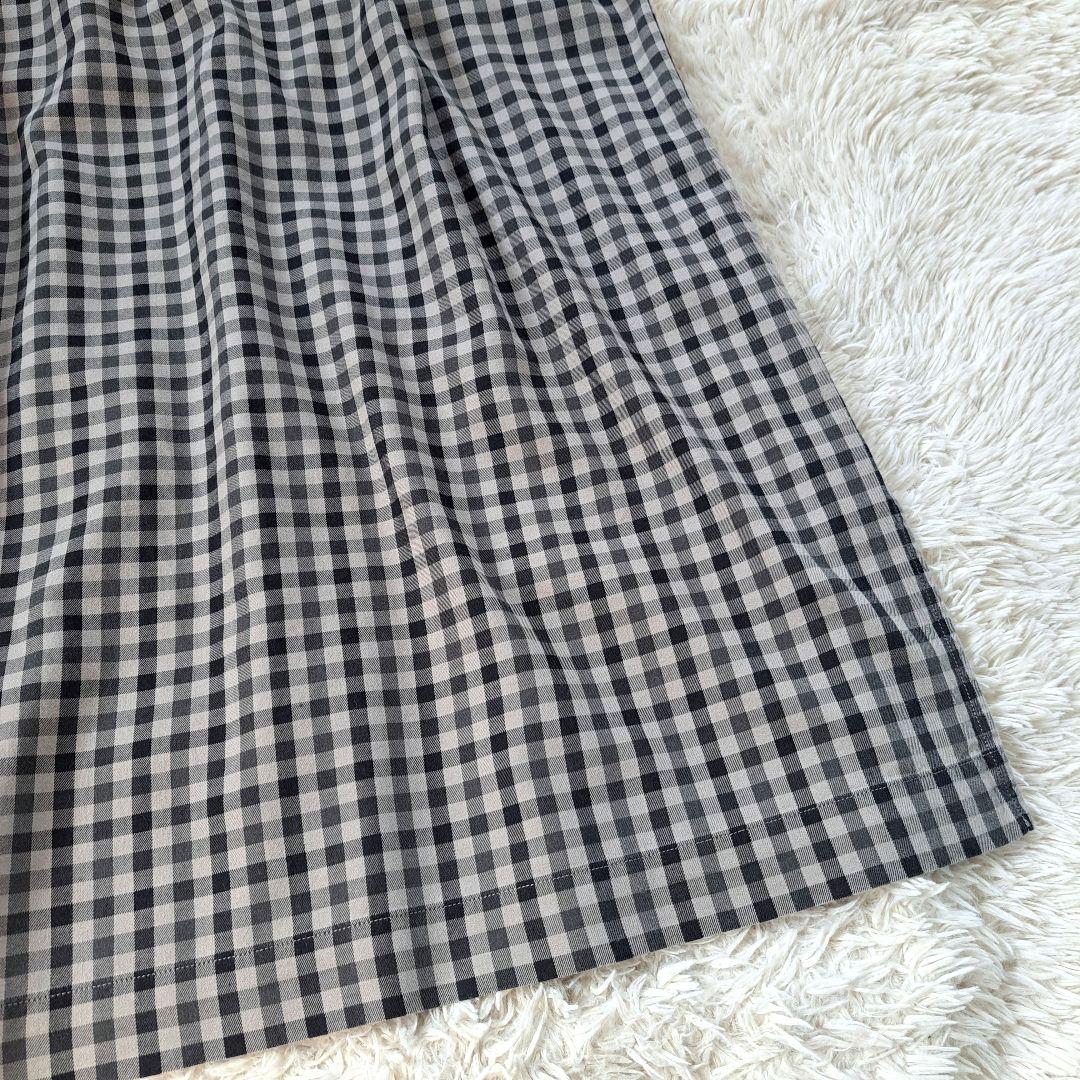 ダントン 2023 キーネック ギャザー ロングチェックワンピース ゆったり