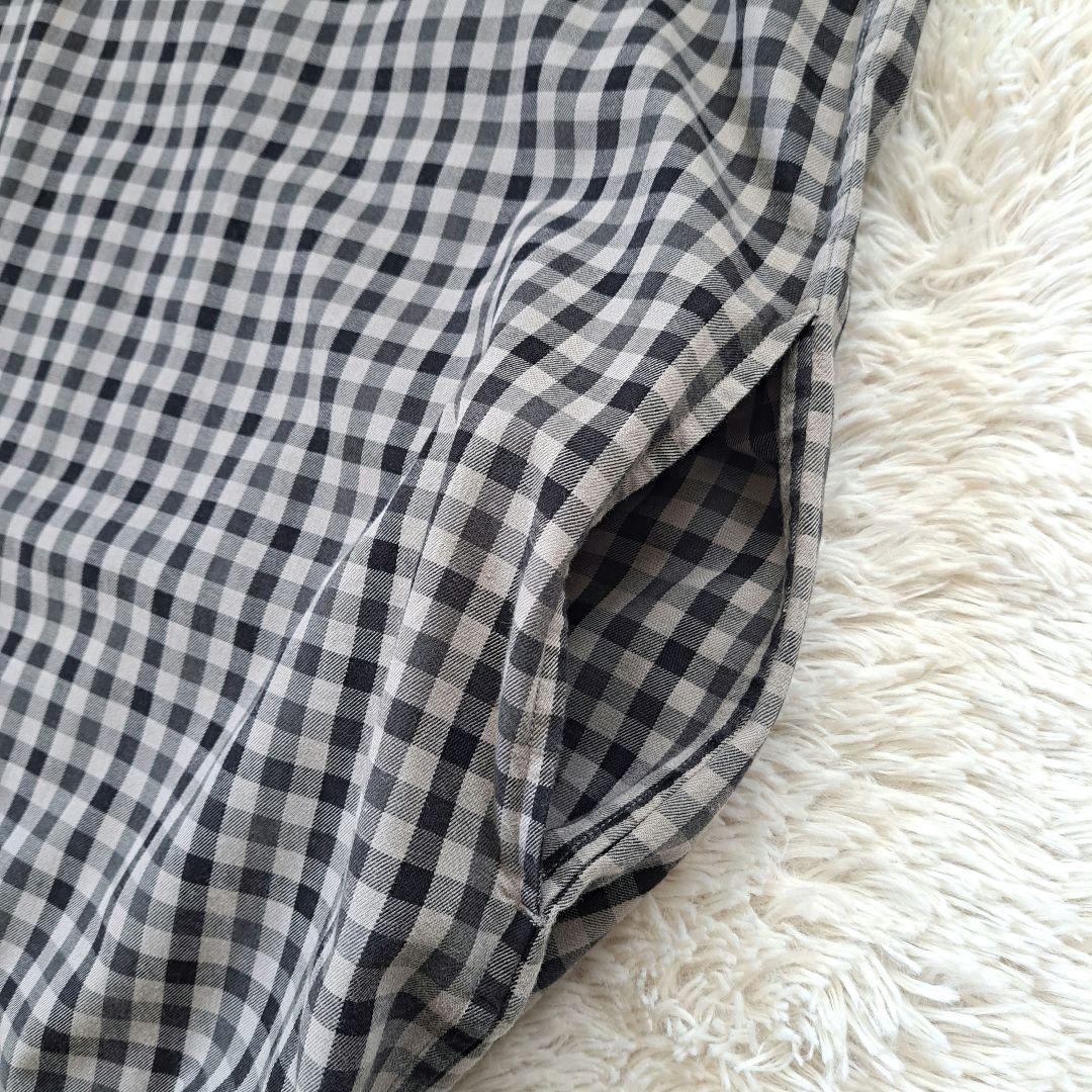 ダントン 2023 キーネック ギャザー ロングチェックワンピース ゆったり