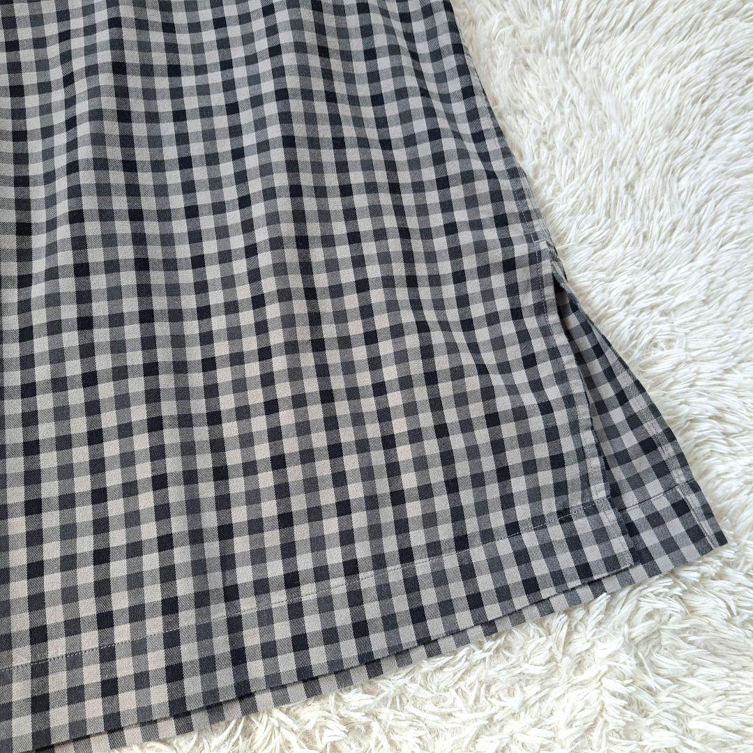 ダントン 2023 キーネック ギャザー ロングチェックワンピース ゆったり