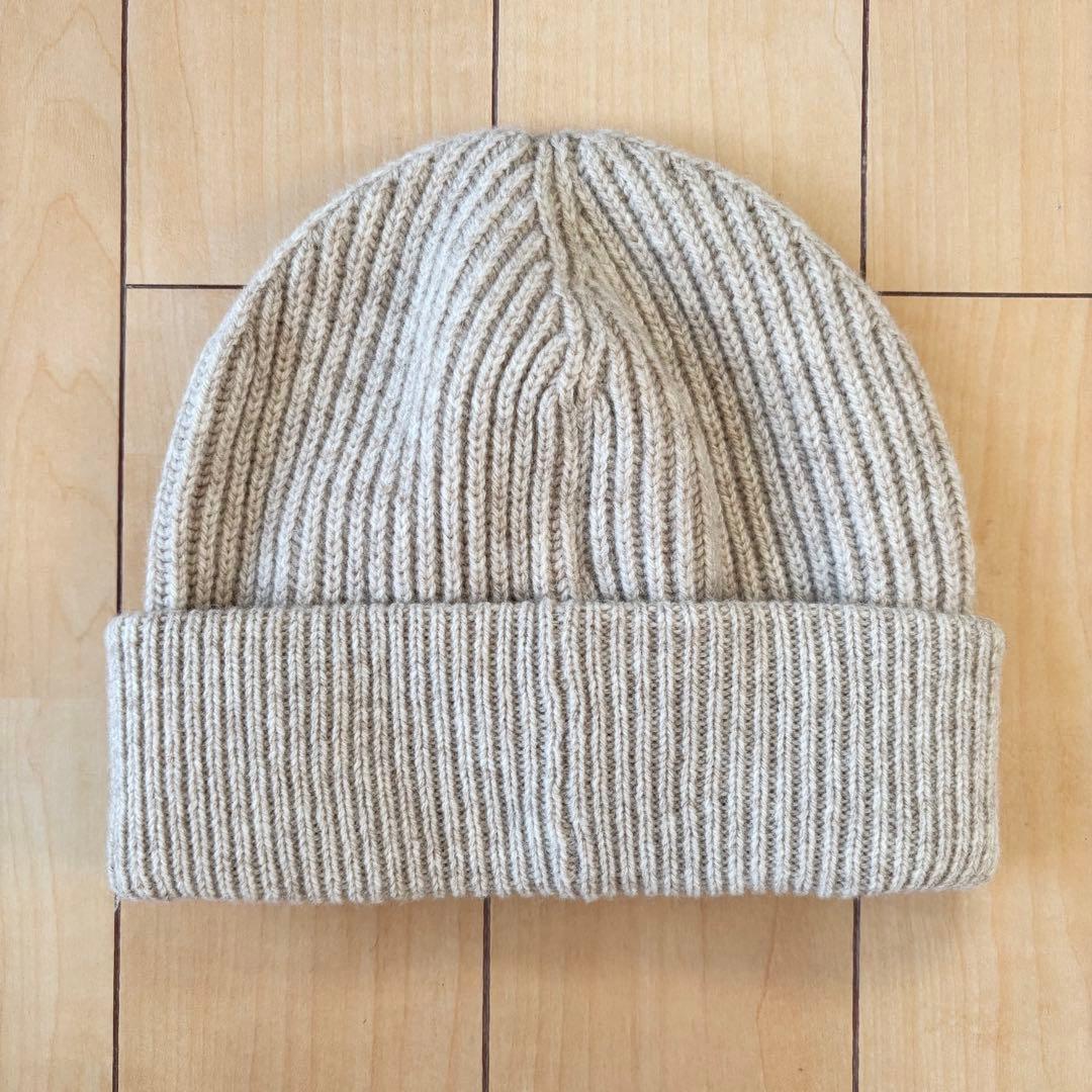 GANNI タグあり ベージュ リブ ニット帽 ガニー