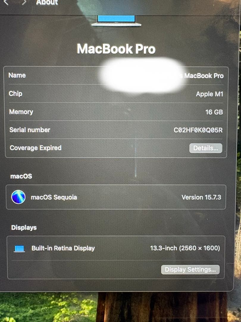 MacBook pro 13インチ　2020 16GB m1
