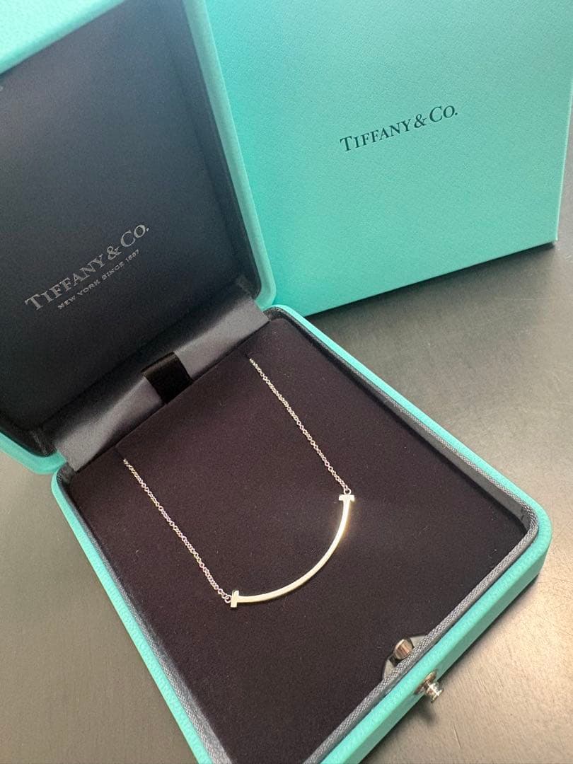 早い者勝ち✨️ティファニー Tスマイルネックレス K18ホワイトゴールド