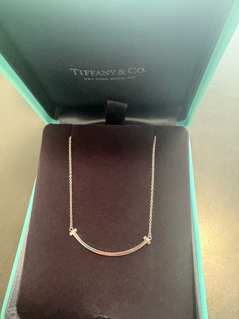 早い者勝ち✨️ティファニー Tスマイルネックレス K18ホワイトゴールド
