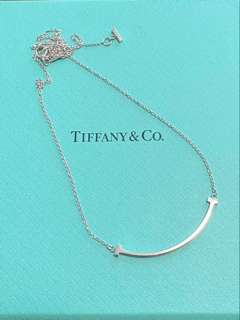 早い者勝ち✨️ティファニー Tスマイルネックレス K18ホワイトゴールド