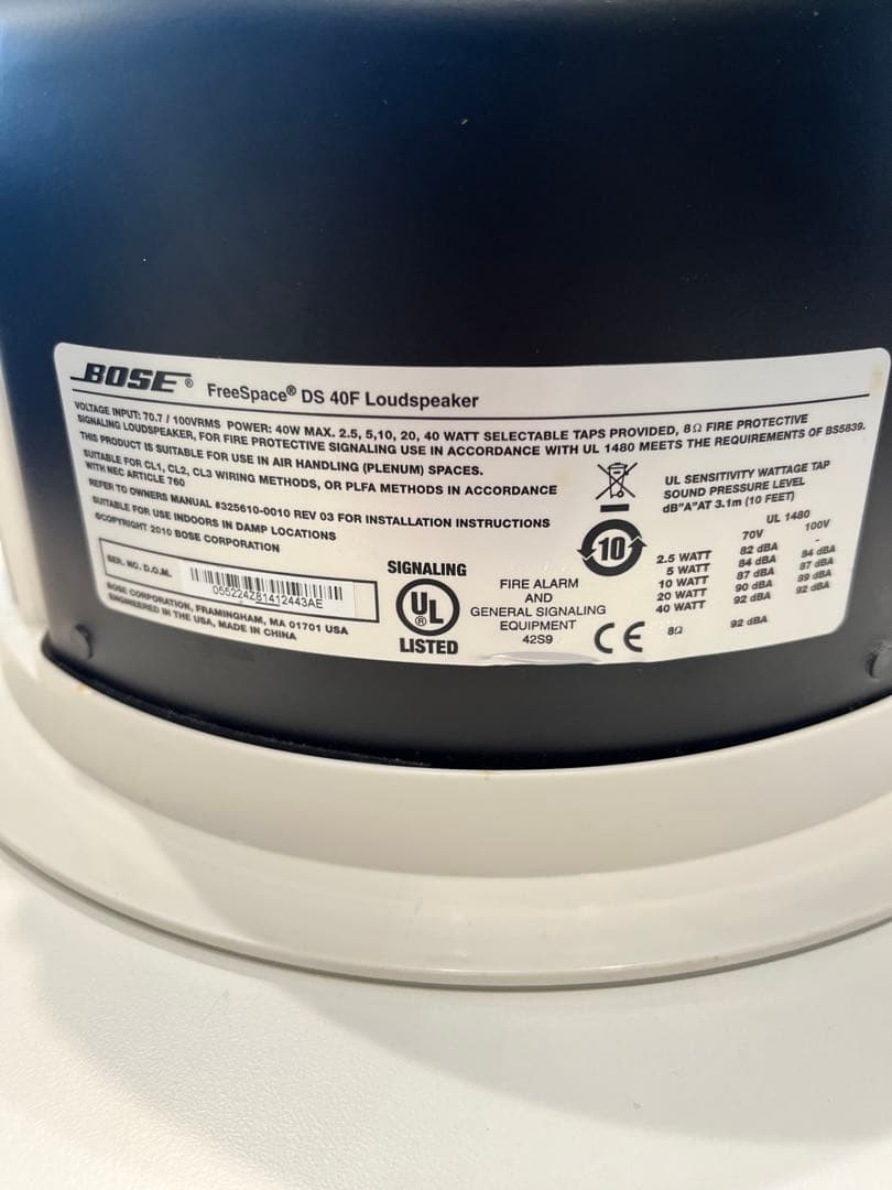 BOSE　DS40F ホワイト　天井埋め込みスピーカー 2台セット①