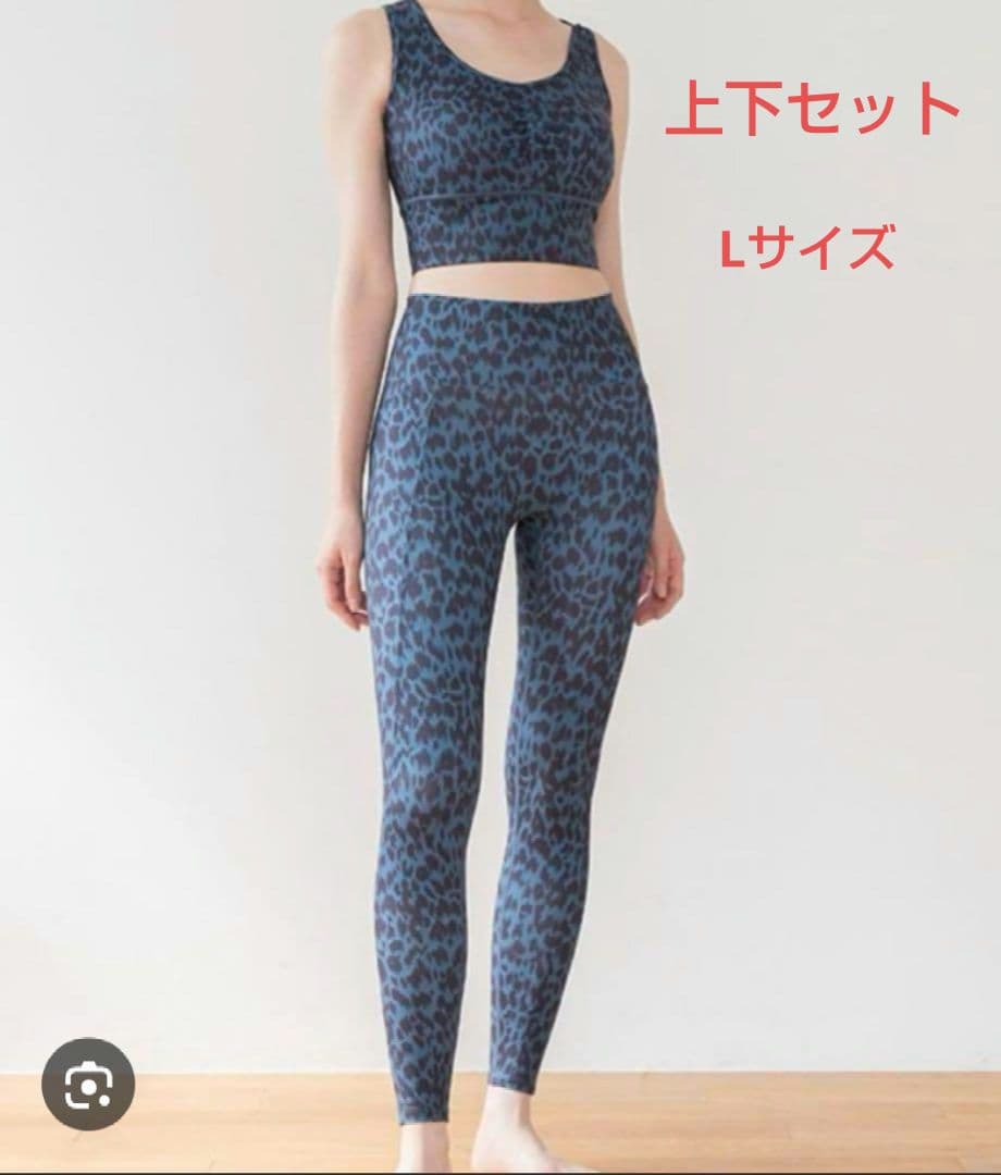 値下げSUKALA LAVA ブラトップ L ダークブルー・レオパード上下セット