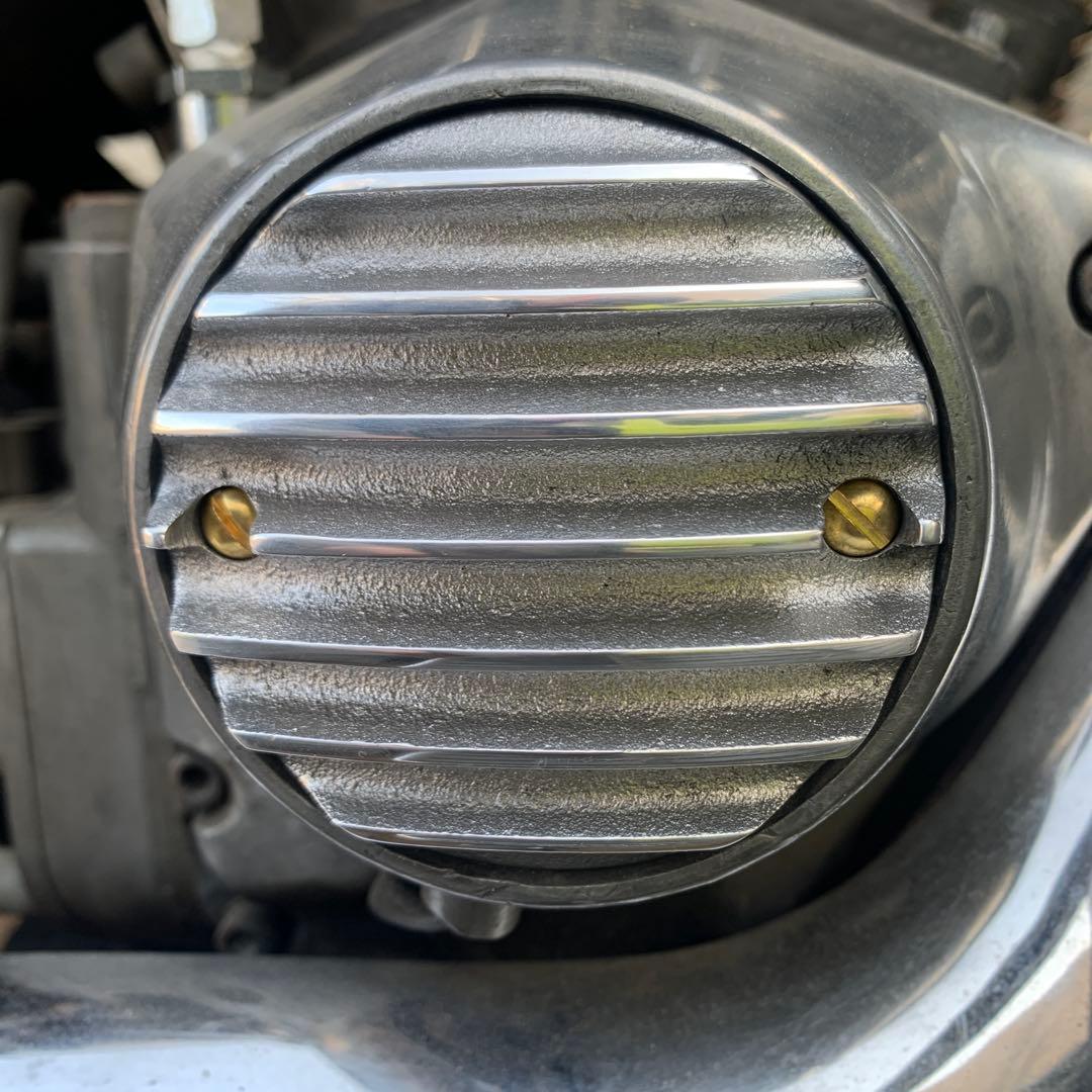 ハーレーアルミ砂型ポイントカバー 7フィンタイプ真鍮ネジ付属☆即納