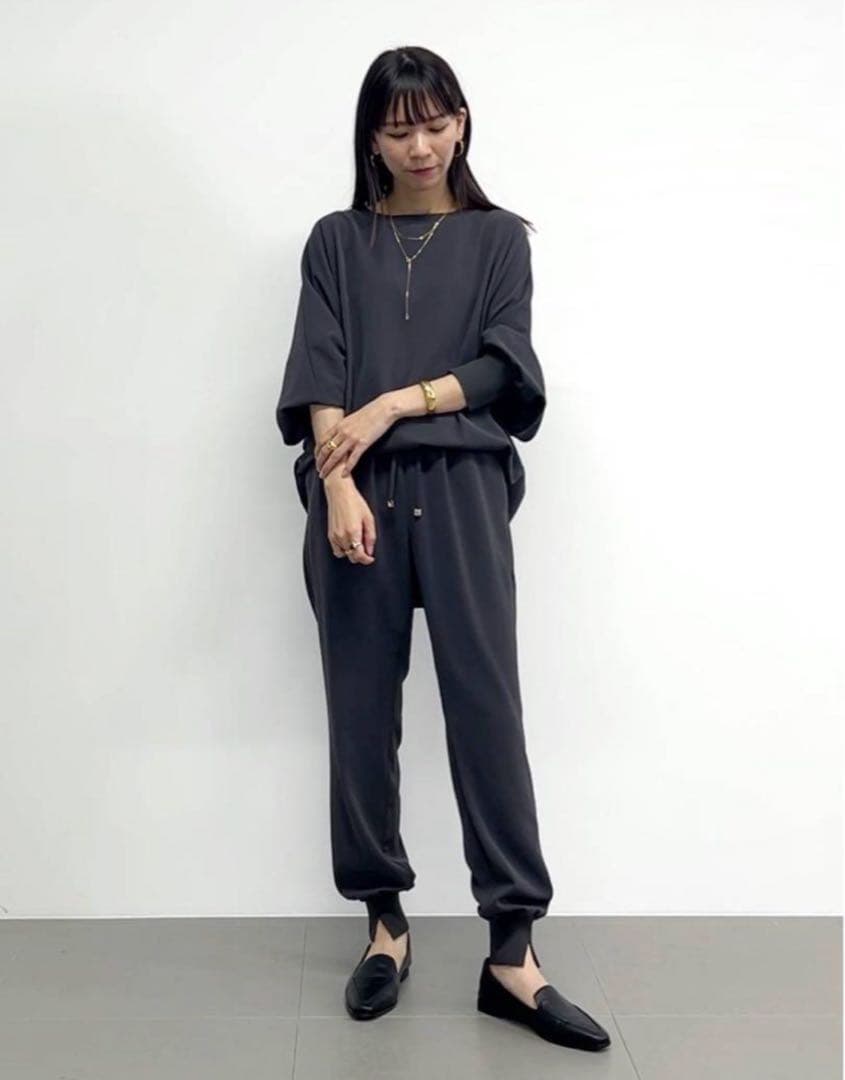 ほぼ新品＊BARNYARDSTORM ダブルクロスジョガーパンツ 上品チャコール