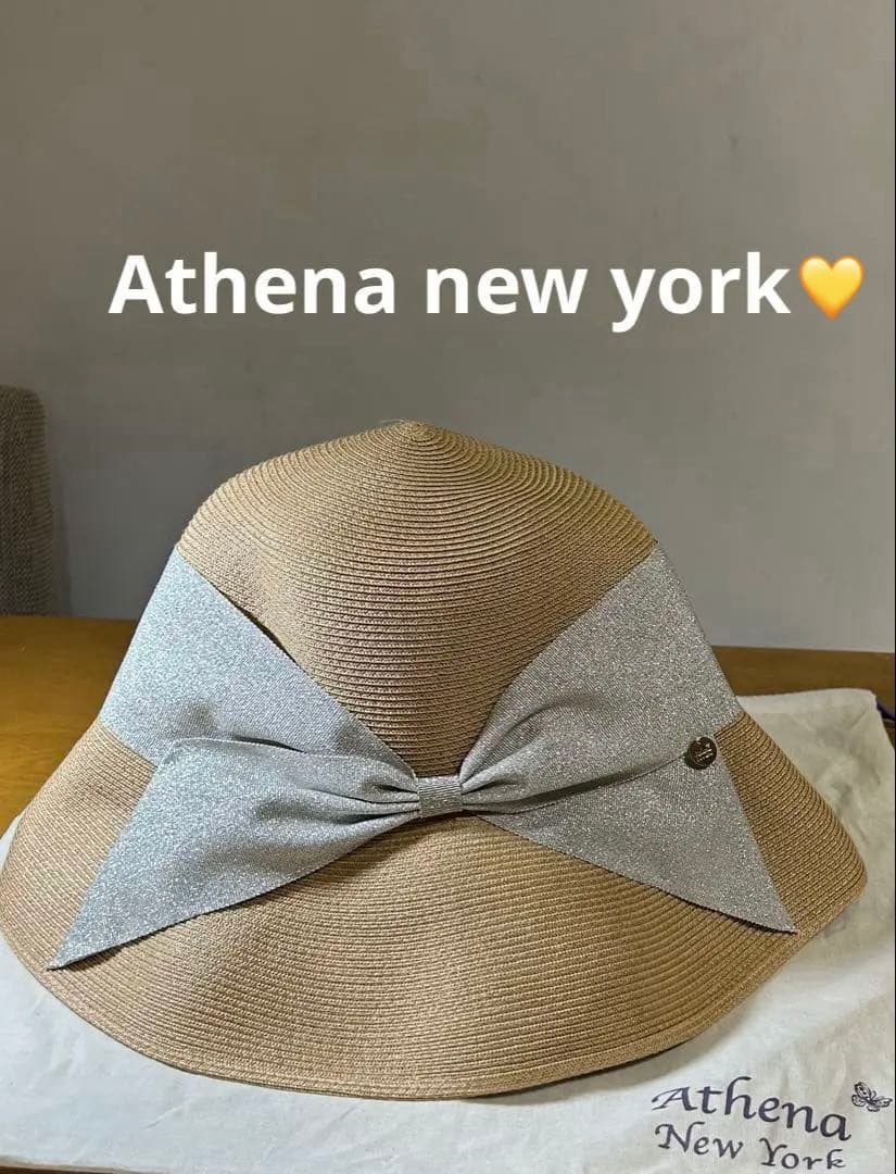 新品 Athena New York シルバーリボン リサコハット UV加工