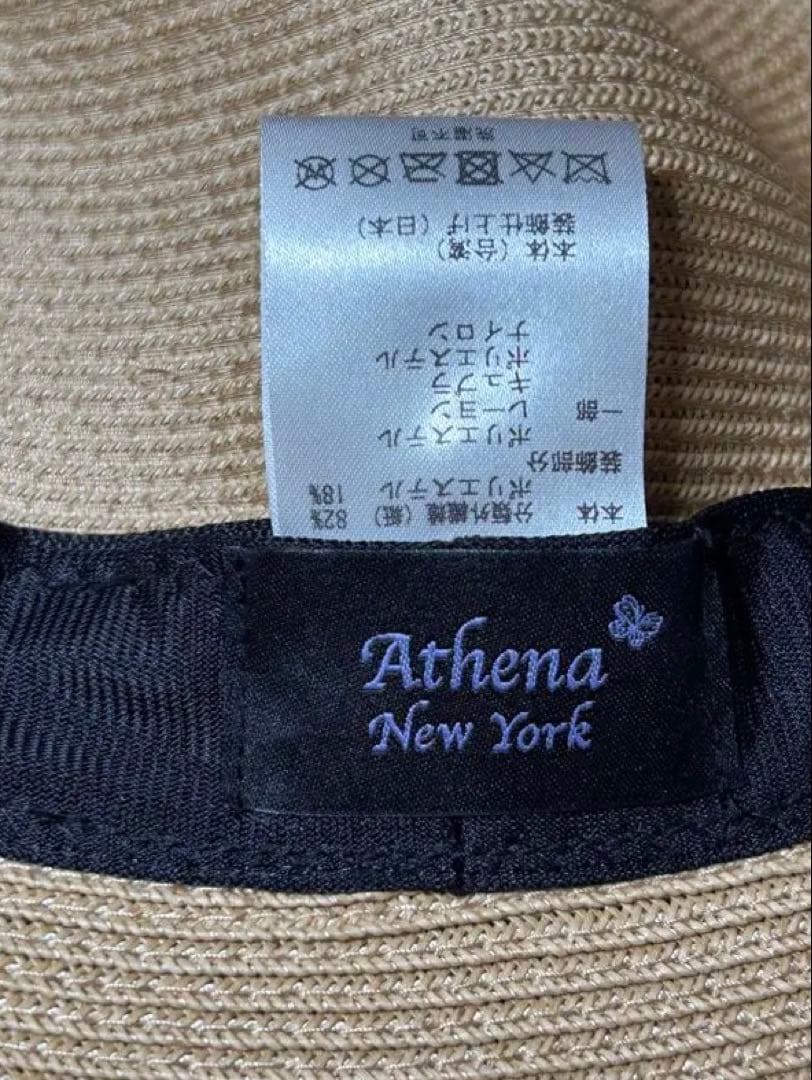 新品 Athena New York シルバーリボン リサコハット UV加工