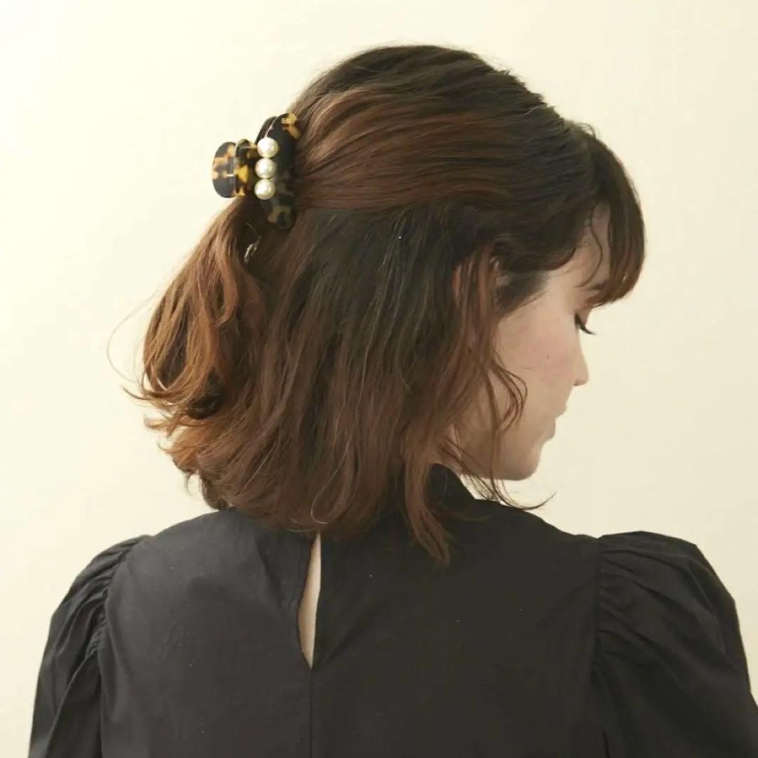 ALEXANDRE DE PARIS パール付きヘアクリップ Sサイズ