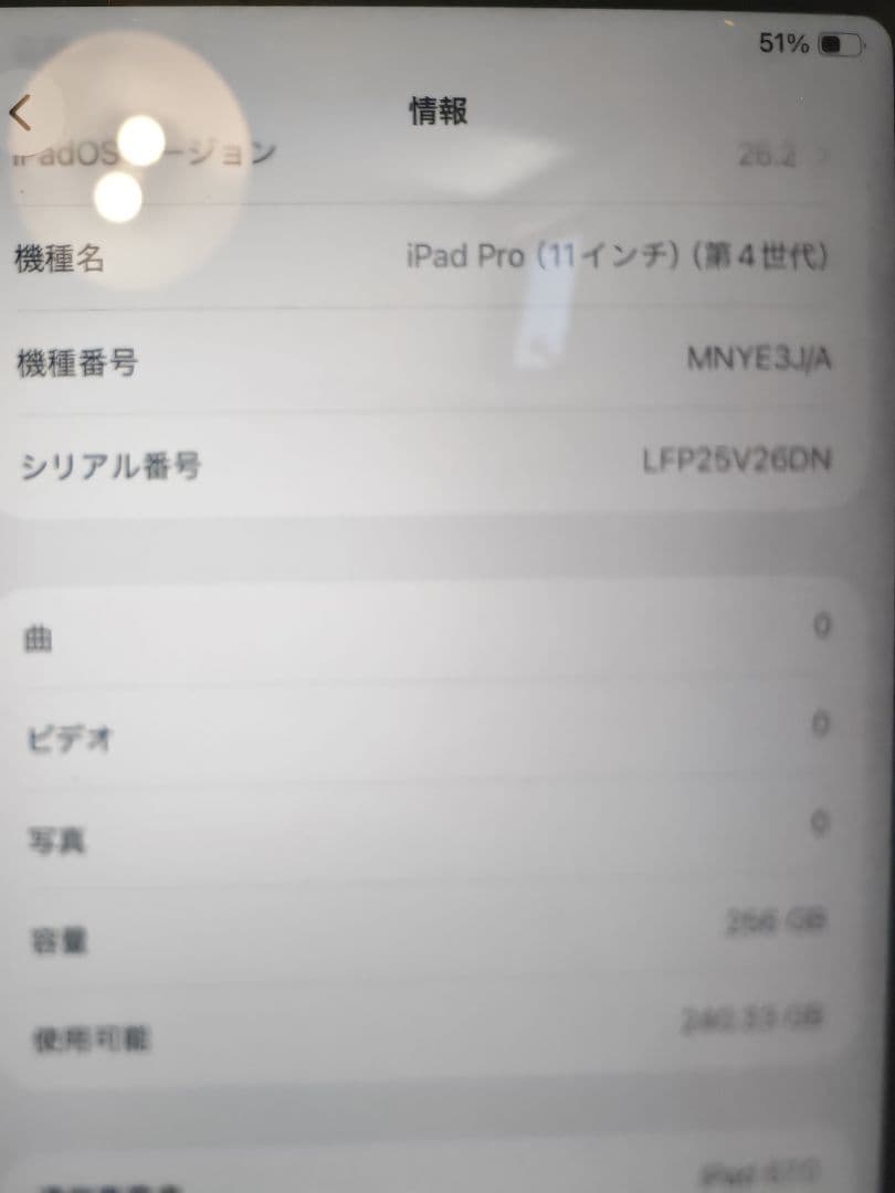 iPad Pro (11インチ) 第4世代 256GB cellular