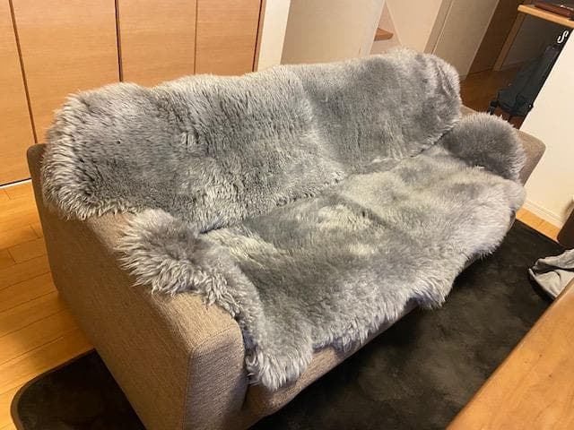 ムートン　3人掛けソファー用　一人掛け用付　ラグにも　お得な三枚セット