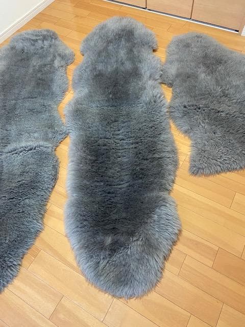 ムートン　3人掛けソファー用　一人掛け用付　ラグにも　お得な三枚セット