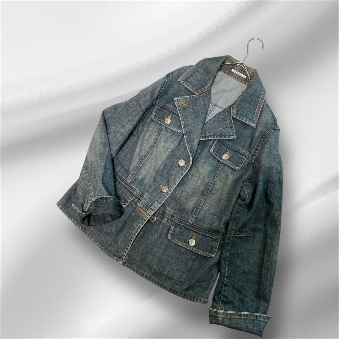 大きいサイズ！23区/ジャケットヴィンテージ風デニムジャケット/希少サイズ48
