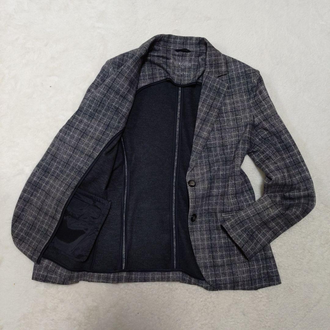 美品 CIRCOLO 1901 ジャージーテーラードジャケット チェック 42