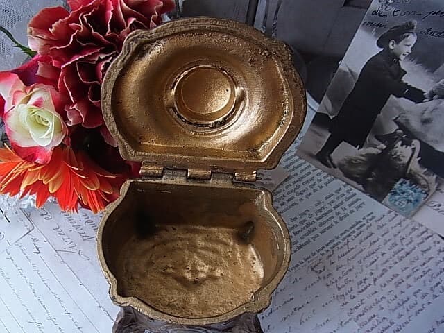 フランス ヴィンテージ 装飾ジュエリーボックス ブロンズ製