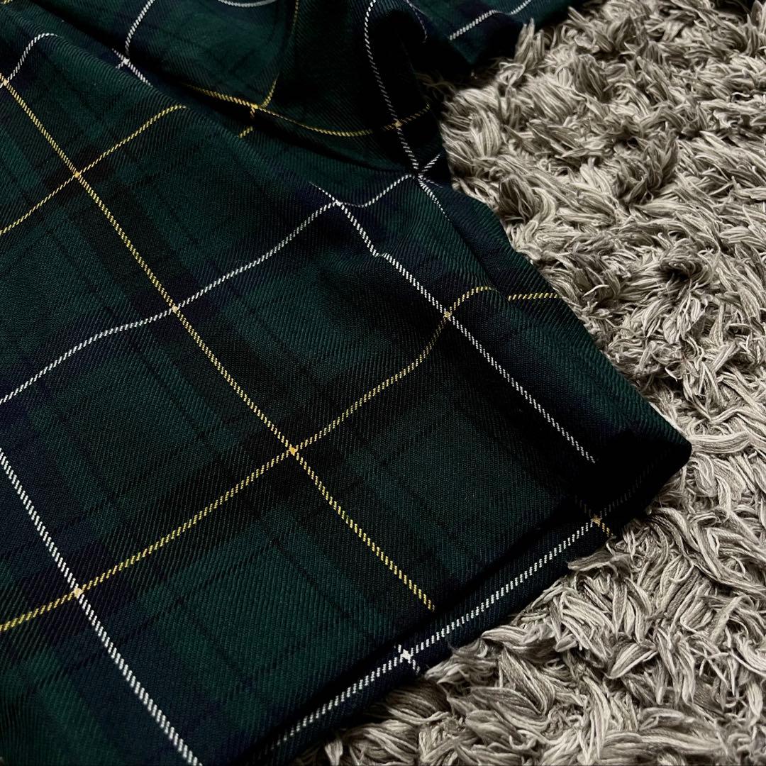 コムデギャルソンオムプリュス / 緑タータン クロップド サルエル パンツ L