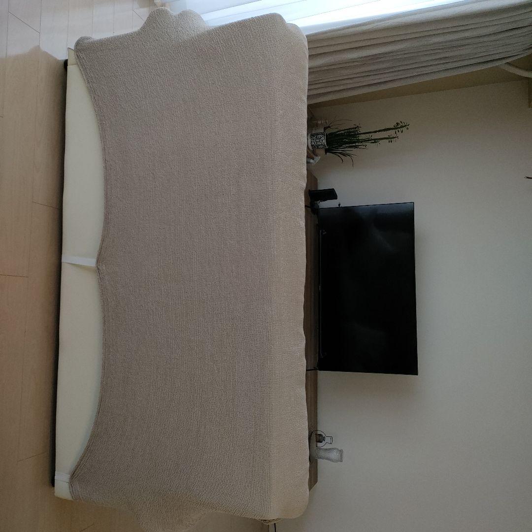 【お値下げしました！】ハイバッグソファ3人掛け2人掛け皮ソファオフホワイト