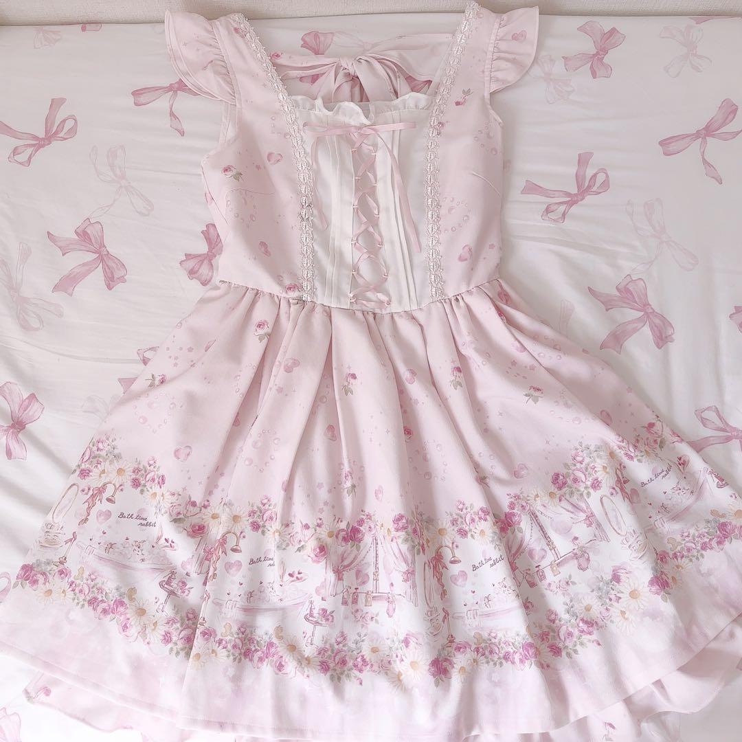 LIZLISA リズリサ バスタイムラビットジャンスカ ピンク