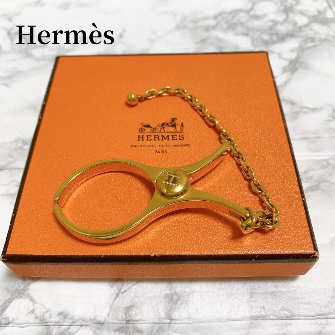 HERMES エルメス フィルー グローブホルダー 手袋ホルダー ゴールド