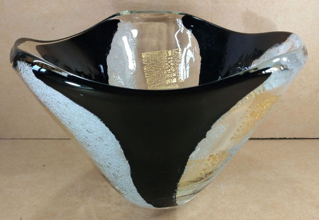 【本物保証】岩田藤七(文化功労者) ガラス花器 共箱 写生銘入り激レア希少品