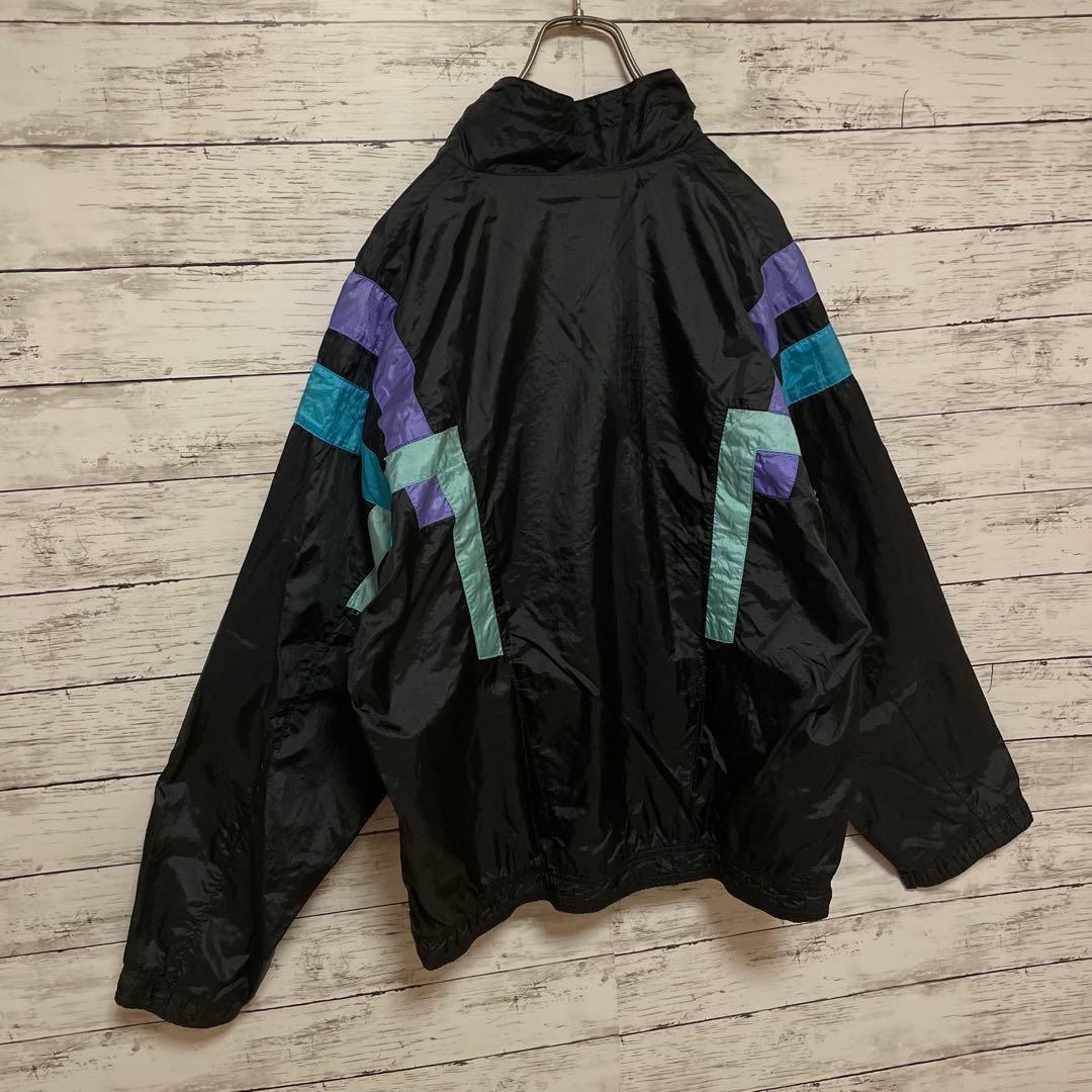 955【入手困難】ナイキ♤刺繍ロゴ　90s 銀タグ　ナイロンジャケット　美品