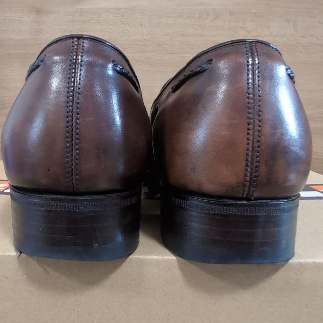 ブラウンレザー タッセルローファー 三陽山長 鹿三郎 26cm