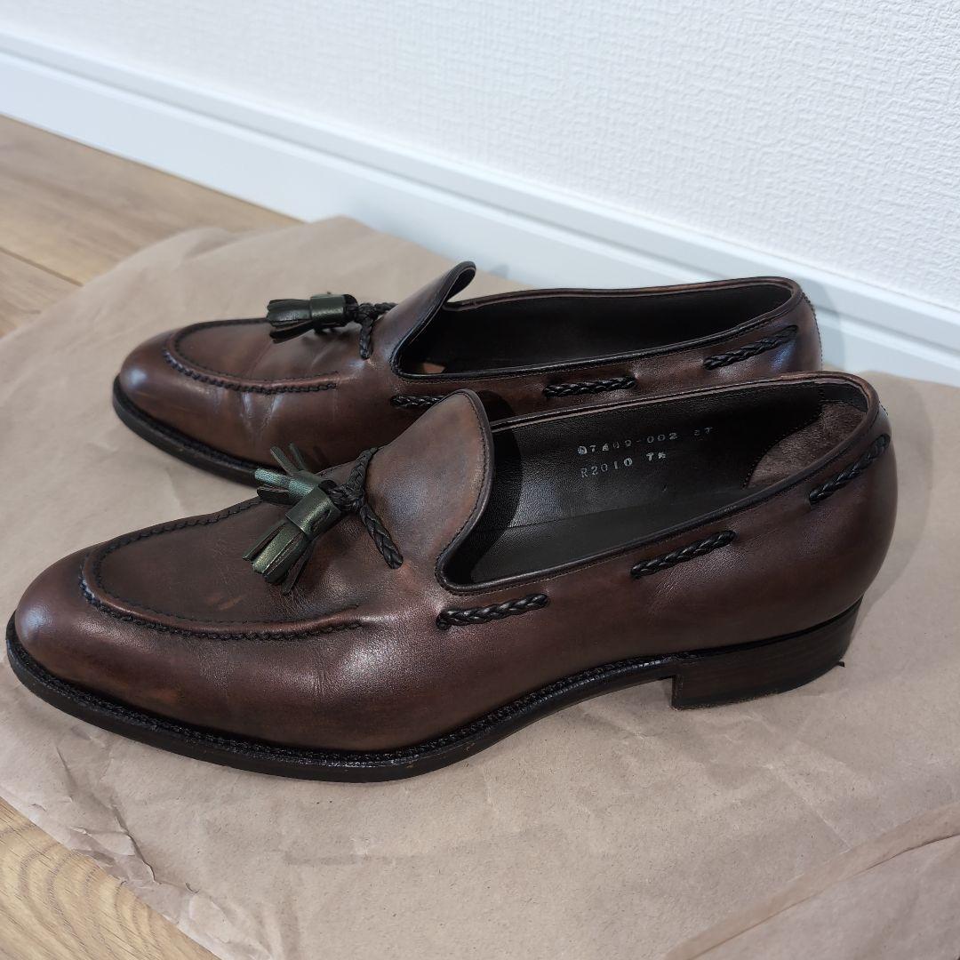 ブラウンレザー タッセルローファー 三陽山長 鹿三郎 26cm